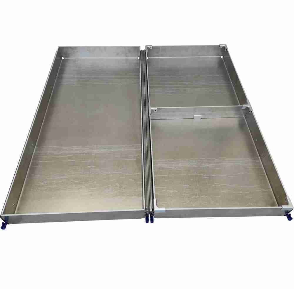 Dubbele lade met vloerbevestiging en 200kg ladegeleiders - www.brasom.nl